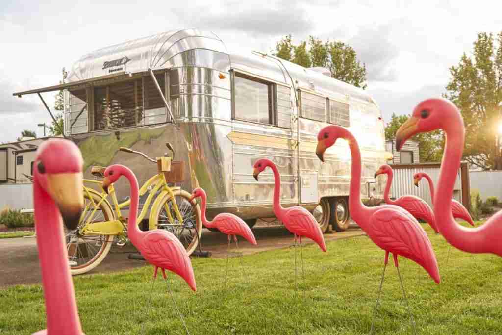 Retro Trailer Park Resorts The Vintages Resort Flamingo Trailer