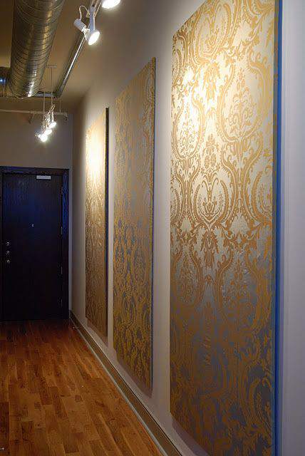cheap-wall-art-ideas-wallpaper-or-fabric-on-board