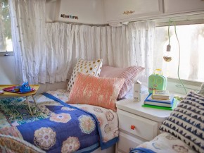 bed area in adorable airstream