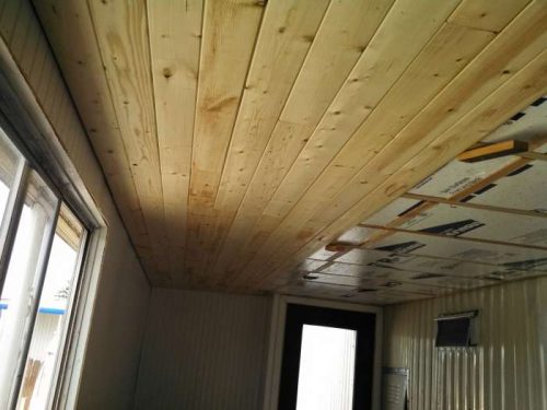 1968 DIY mobile home transformation - installing shiplap to the ceiling of a home 