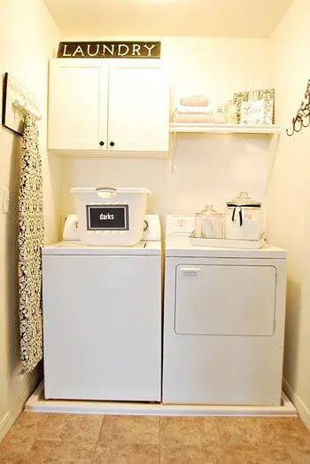 laundry room makeover ideas - bright white
