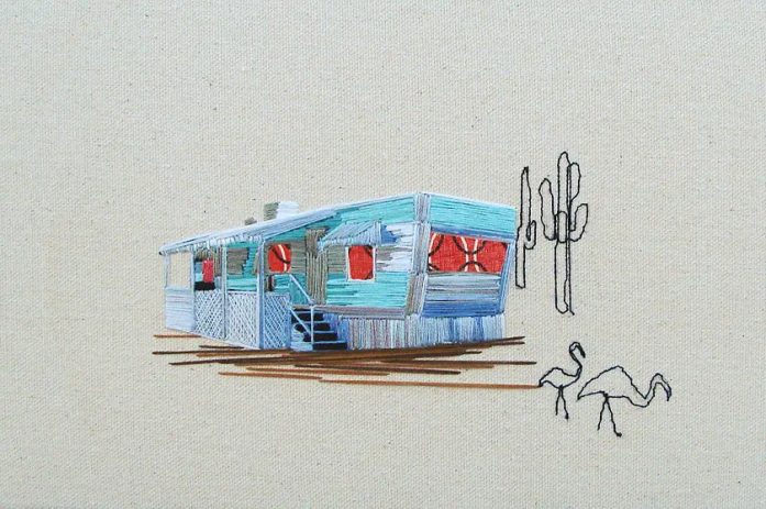 mobile home embroidered art