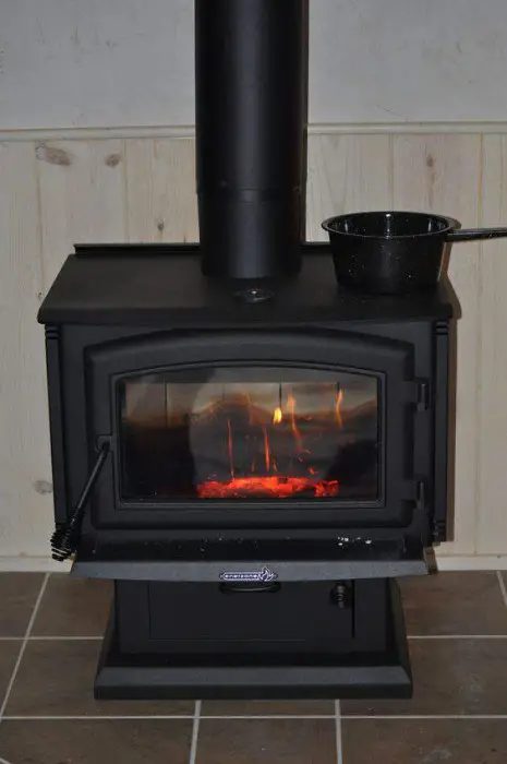 new wood stove installed in mobile home