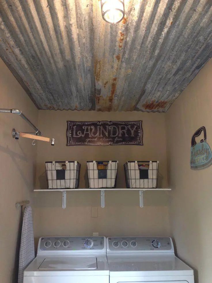 sheet metal home decor-sheet metal laundry room ceiling project